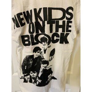 Vtg 90s NEW KIDS‎ ON THE BLOCK Concert Band T Shirt Sz L 1989 Thin Screen Stars